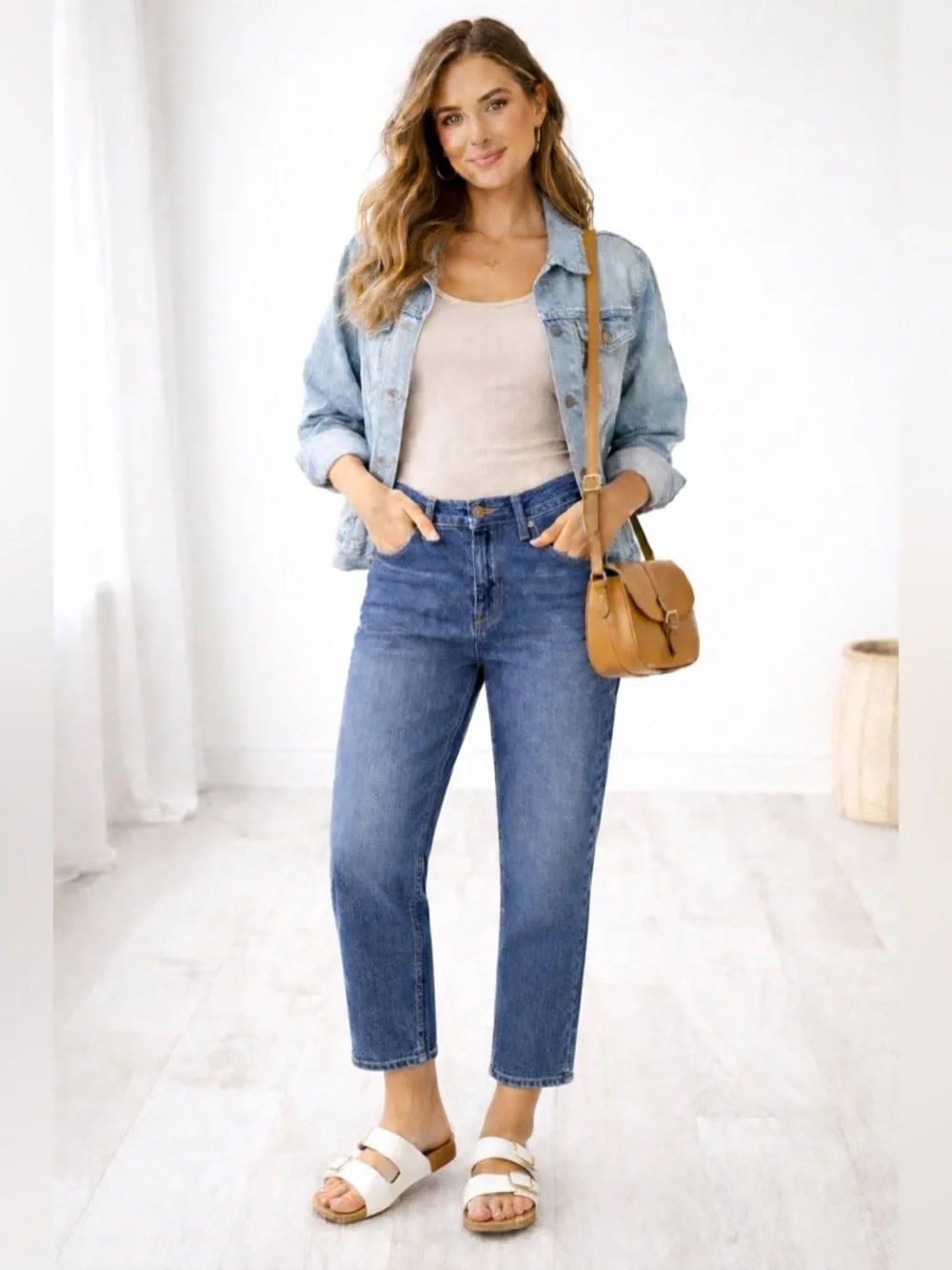 Levi’s Boyfriend Jeans Size 29 Cropped Straight Leg Mid Rise Stretch - Picture 1 of 14